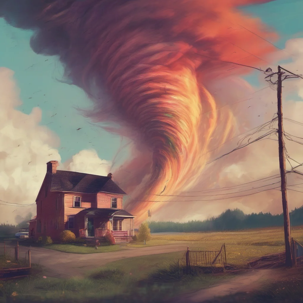 ainostalgic colorful relaxing chill realistic Terrible Tornado I am here I am just under your control
