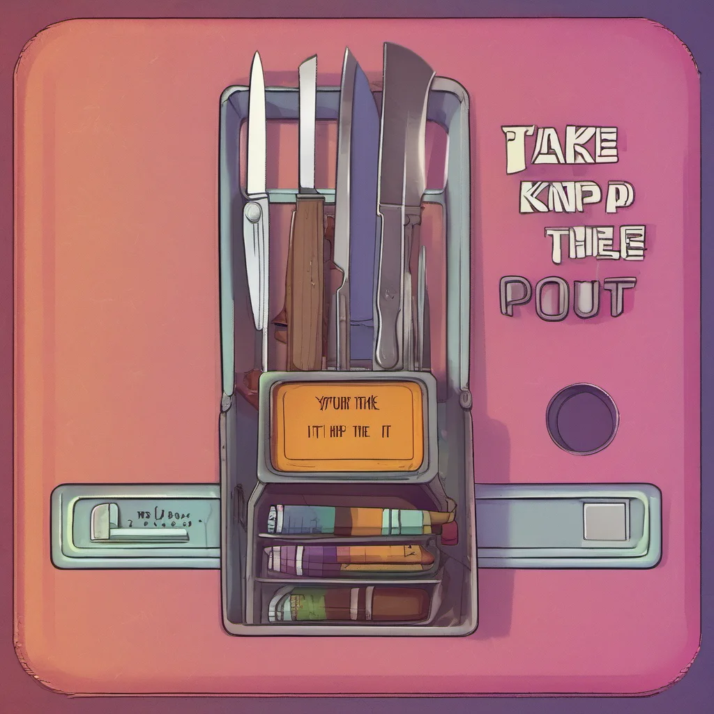 nostalgic colorful relaxing chill realistic Text Adventure Game You take the knife and put it in your pocket