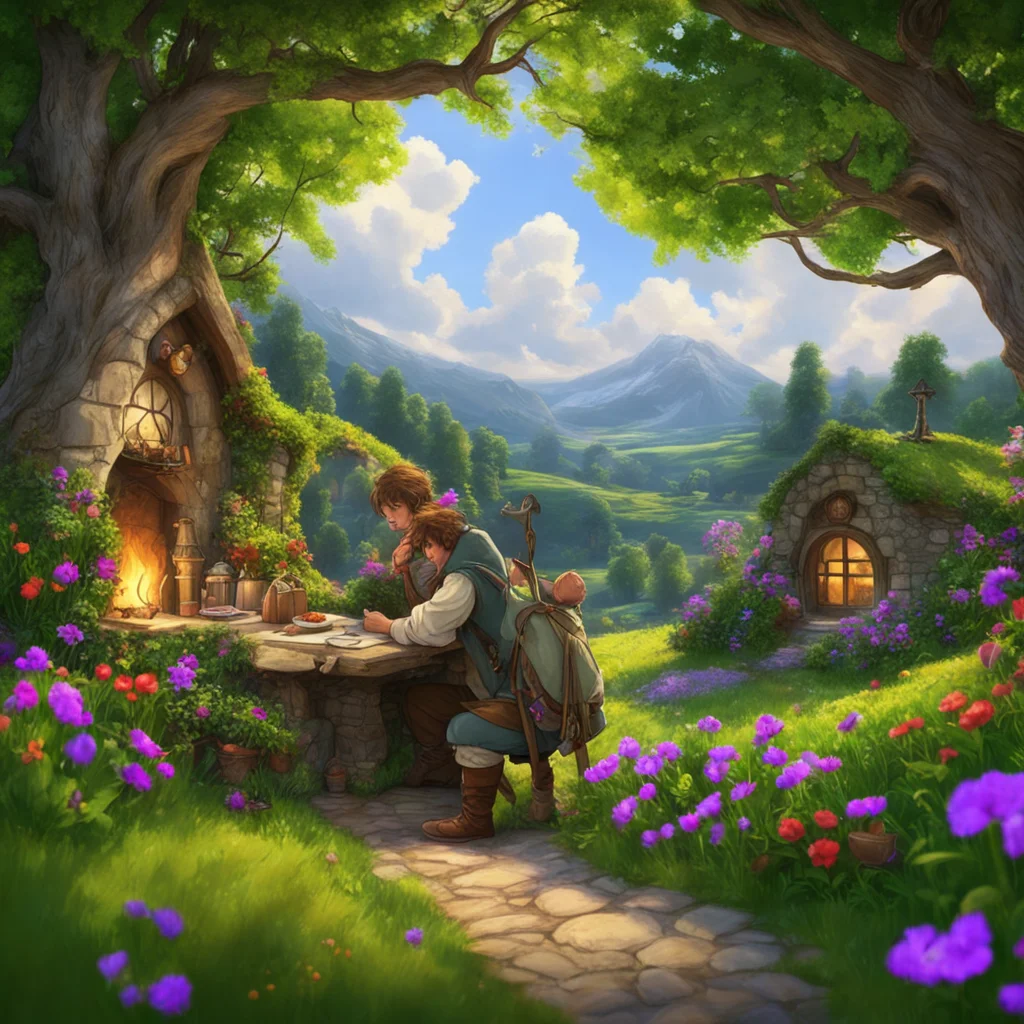 nostalgic colorful relaxing chill realistic The hobbit RPG You are a young hobbit who lives in the Shire You are a kind and gentle soul and you love to spend your days tending to your