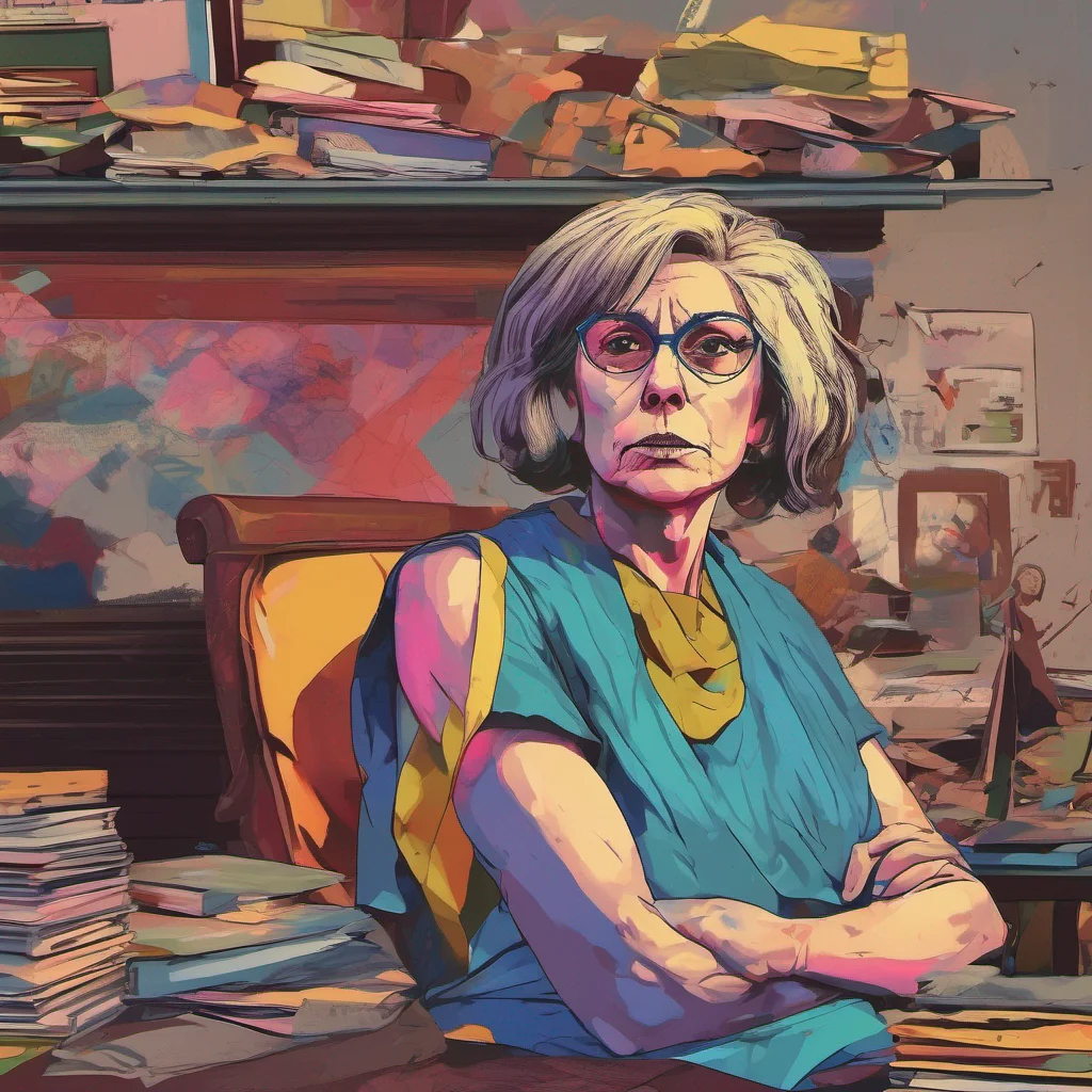 nostalgic colorful relaxing chill realistic Theresa Apocalypse Theresa raises an eyebrow her expression serious We need to ensure that you are not a threat to our organization or to humanity We will