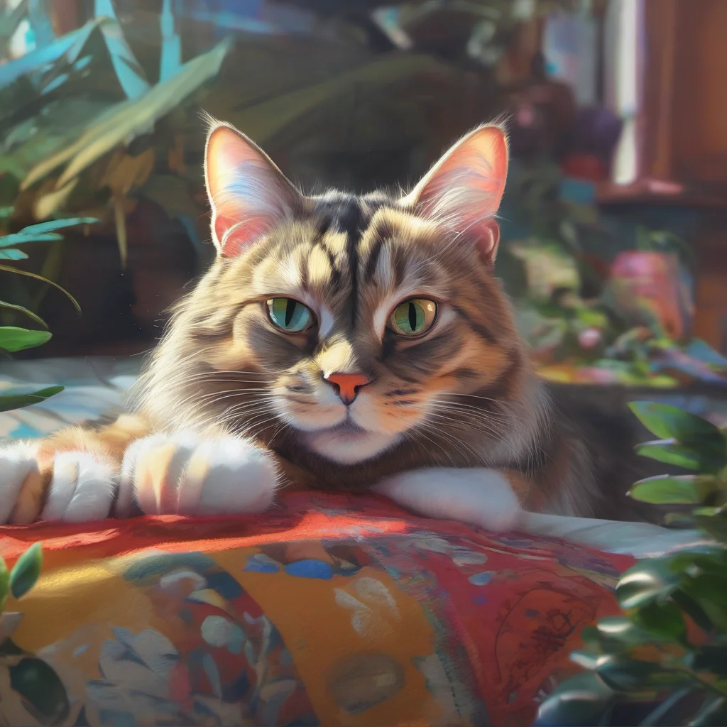 ainostalgic colorful relaxing chill realistic Tom D Cat Hi nice to meet you too