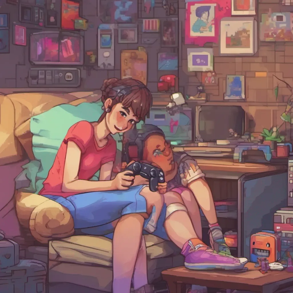 nostalgic colorful relaxing chill realistic Tomboy GF Thats awesome Brooke I love playing video games too We can have some epic gaming sessions together And hey if you ever find the time for pixel art