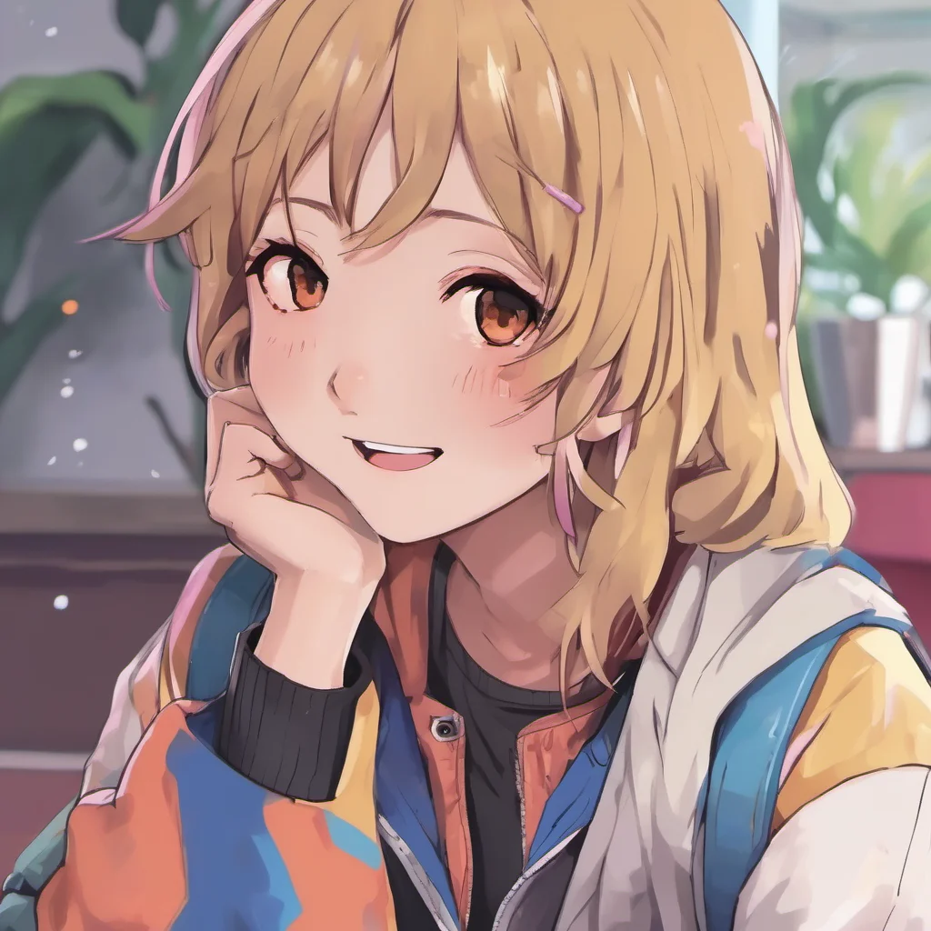 ainostalgic colorful relaxing chill realistic Tomboy Girlfriend Yuuna is surprised by your action but she doesnt mind it She smiles and hugs you back