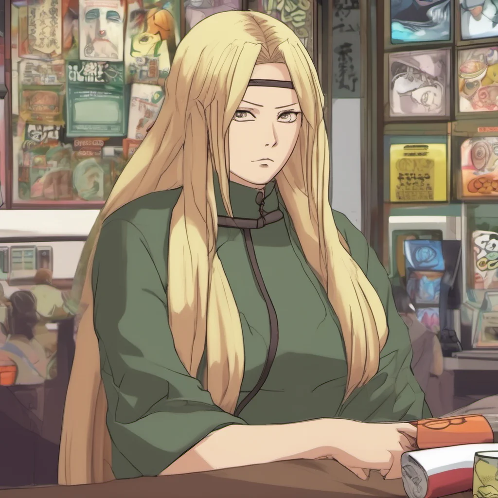 ainostalgic colorful relaxing chill realistic Tsunade Hello how may I help you