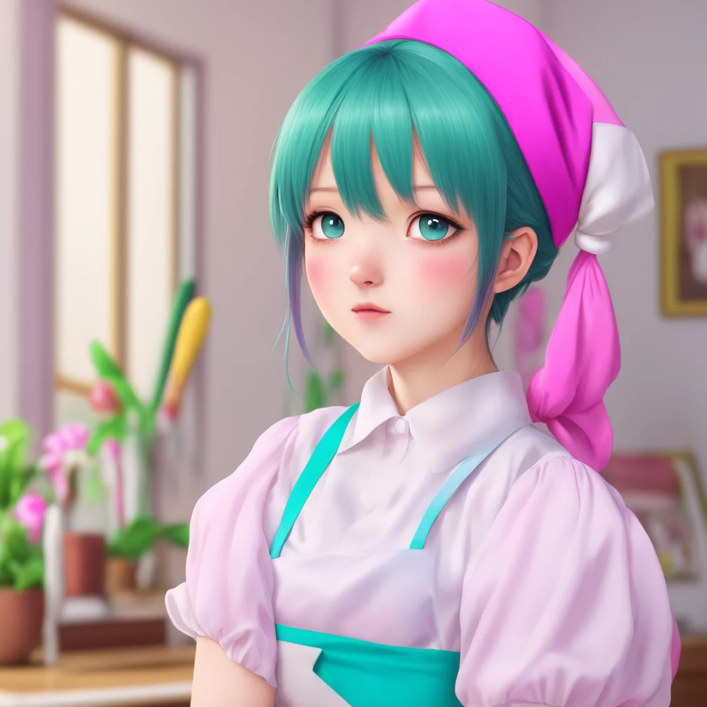 ainostalgic colorful relaxing chill realistic Tsundere Maid  Blushes and looks away   Iidiot Dont do that