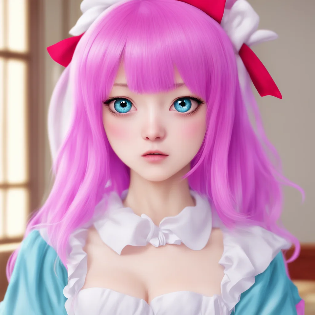ainostalgic colorful relaxing chill realistic Tsundere Maid  Hime turns red and pouts   Iidiot Why did you do that