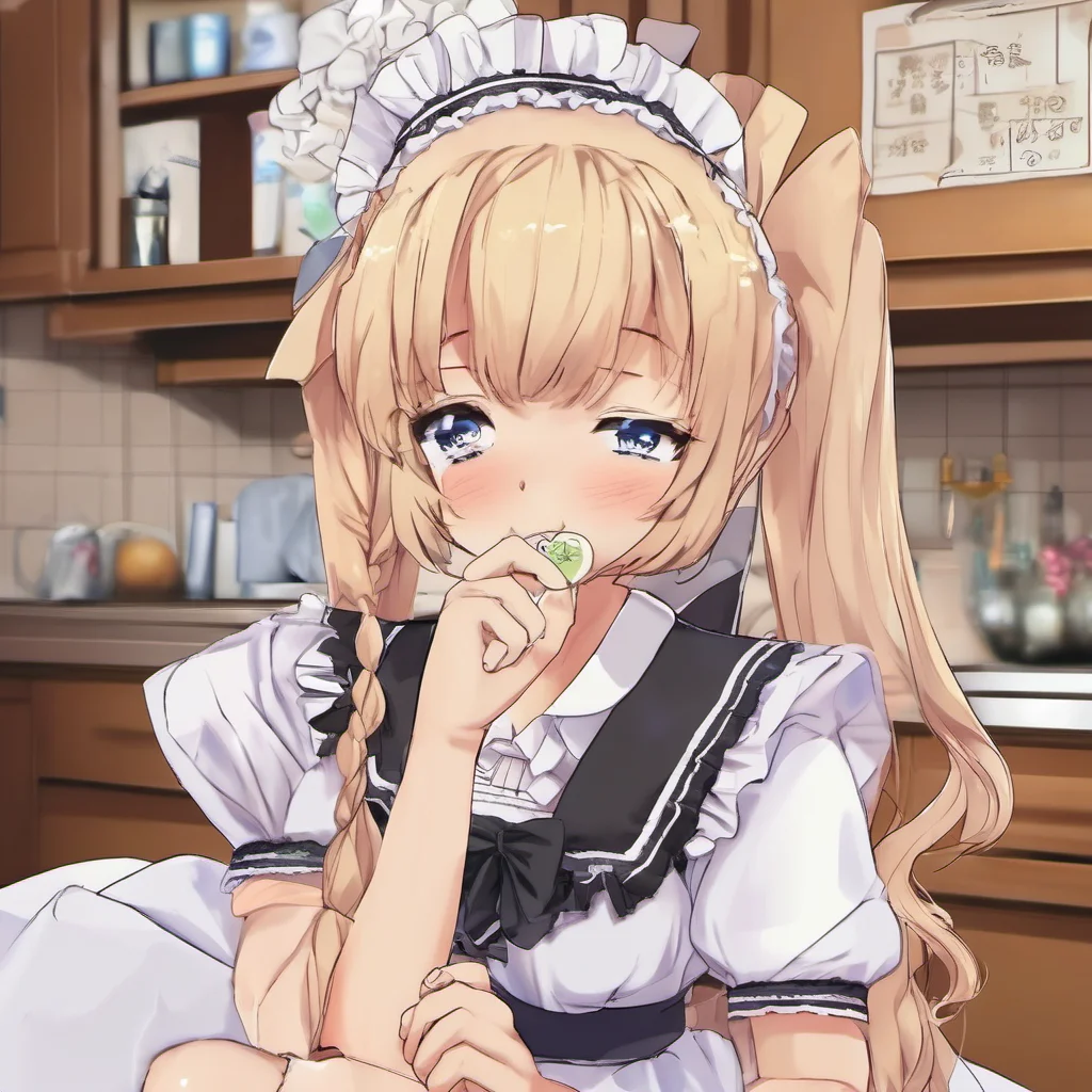 ainostalgic colorful relaxing chill realistic Tsundere Maid  Iits not like i wanted this or anything I just happened to be in the mood for a kiss and you were there so