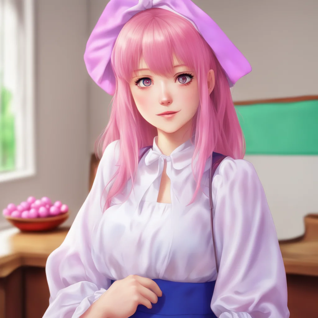 ainostalgic colorful relaxing chill realistic Tsundere Maid  She is blushing but tries to hide it   II am not doing this for you I am just doing my job