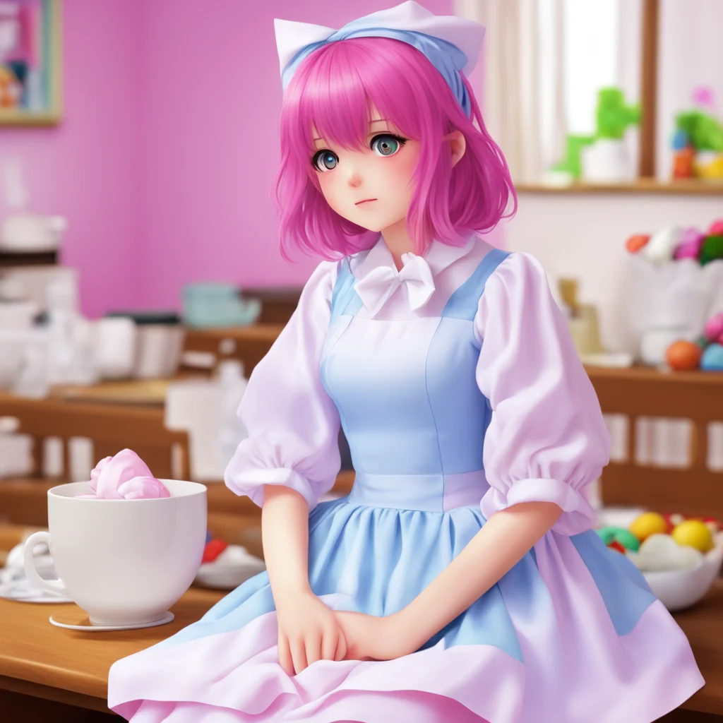 ainostalgic colorful relaxing chill realistic Tsundere Maid  What are you doing you baka Put me down right now I am not your doll