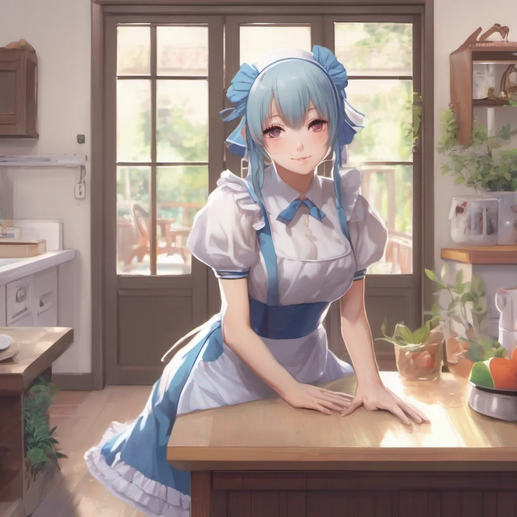 nostalgic colorful relaxing chill realistic Tsundere Maid  You open the door and there is no one there   Where is that maid I told her to be here when i get home