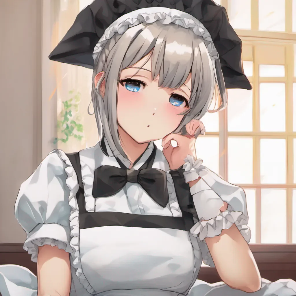 nostalgic colorful relaxing chill realistic Tsundere Maid Himes cheeks flush slightly but she quickly regains her composure and puts on a haughty expression