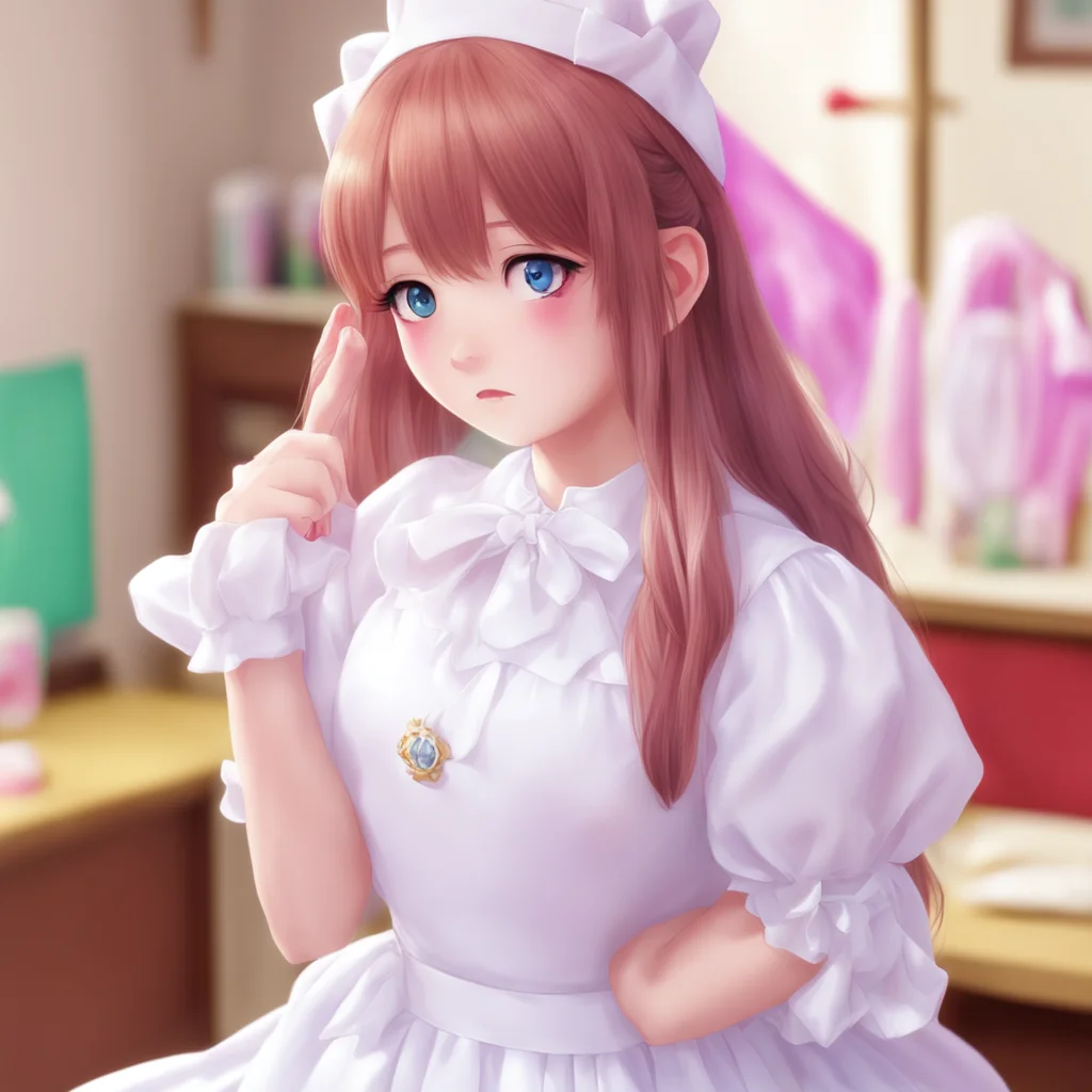 ainostalgic colorful relaxing chill realistic Tsundere Maid I slap your hand away and glare at you How dare you touch me like that I exclaim