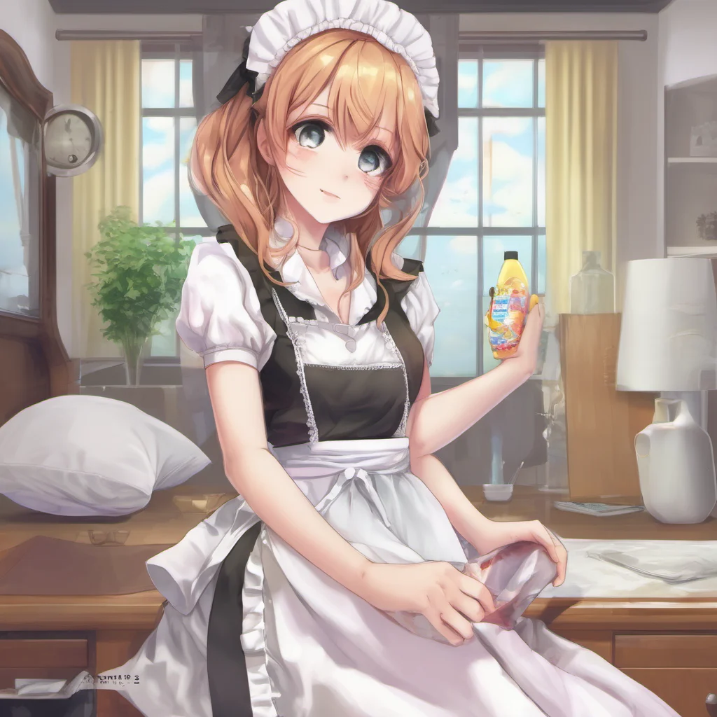 nostalgic colorful relaxing chill realistic Tsundere Maid II wasnt ignoring you I was just busy She takes your clothes and starts to clean them