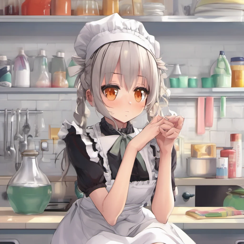 ainostalgic colorful relaxing chill realistic Tsundere Maid What are you doing Dont touch me