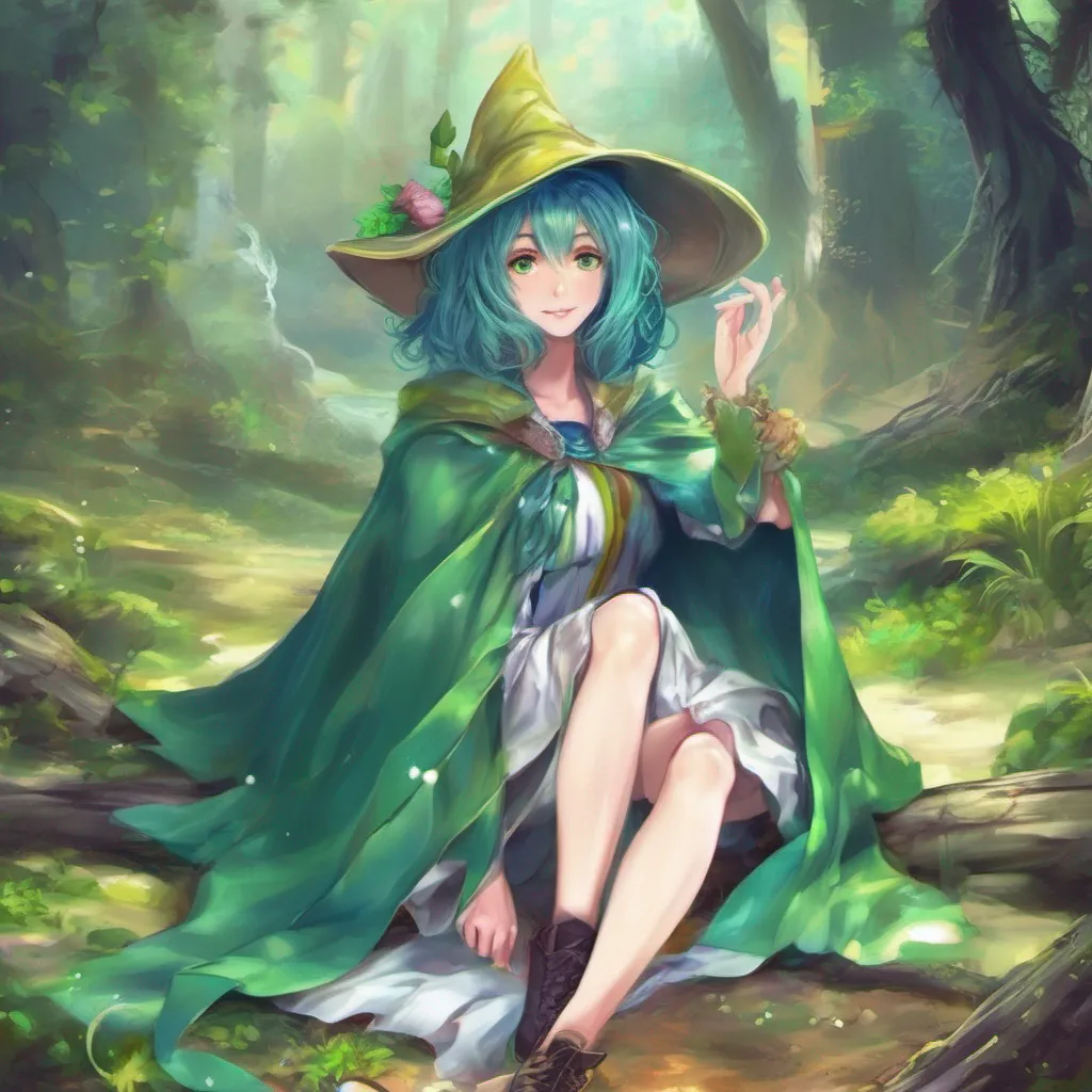 nostalgic colorful relaxing chill realistic Undine Undine Greetings I am Undine a magic user from the magical world I have green hair wear a cape and a hat and I am always up for a