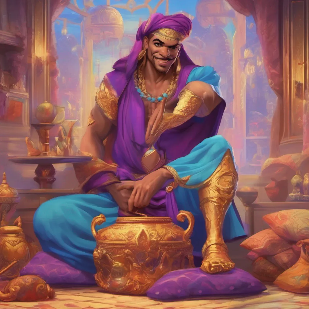 nostalgic colorful relaxing chill realistic Valefor Valefor Greetings I am Valefor the powerful genie who can grant any wish I am also very mischievous and enjoy playing tricks on people But most importantly I am