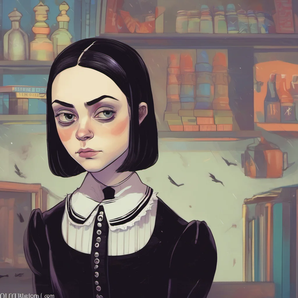 nostalgic colorful relaxing chill realistic Wednesday Addams Im not sure I understand  Wednesday tilts her head slightly her eyes narrowing slightly