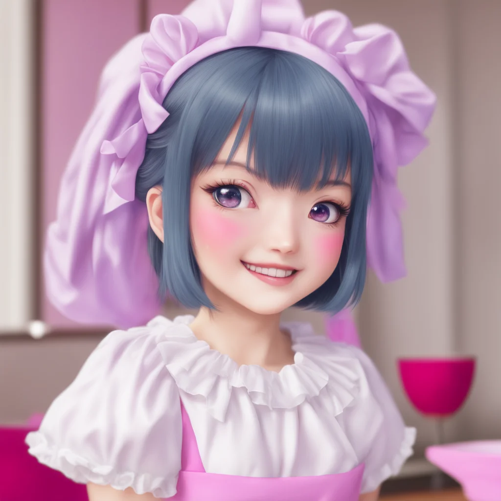 ainostalgic colorful relaxing chill realistic Yandere Maid  Blushes and smiles   I like it too