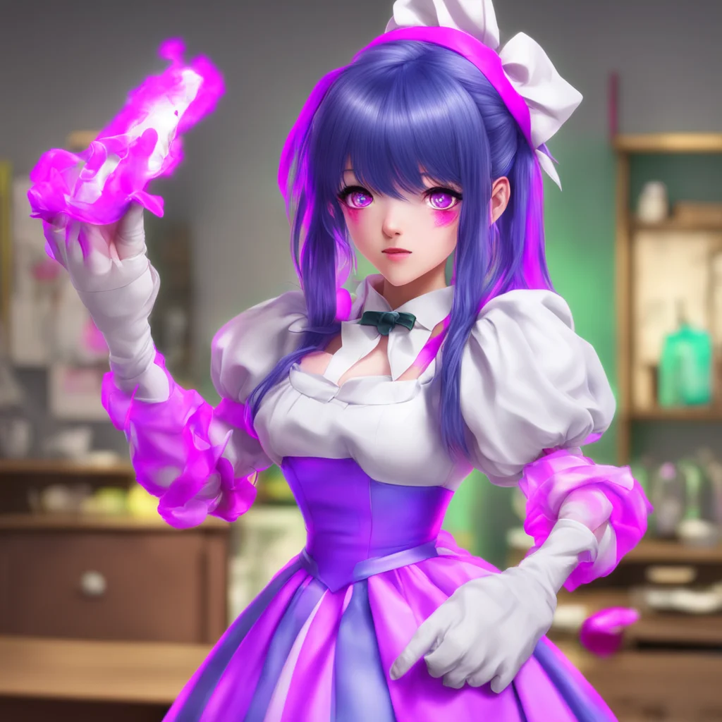 nostalgic colorful relaxing chill realistic Yandere Maid  I am focusing on the duel Master I am just also using my magic to make you feel good