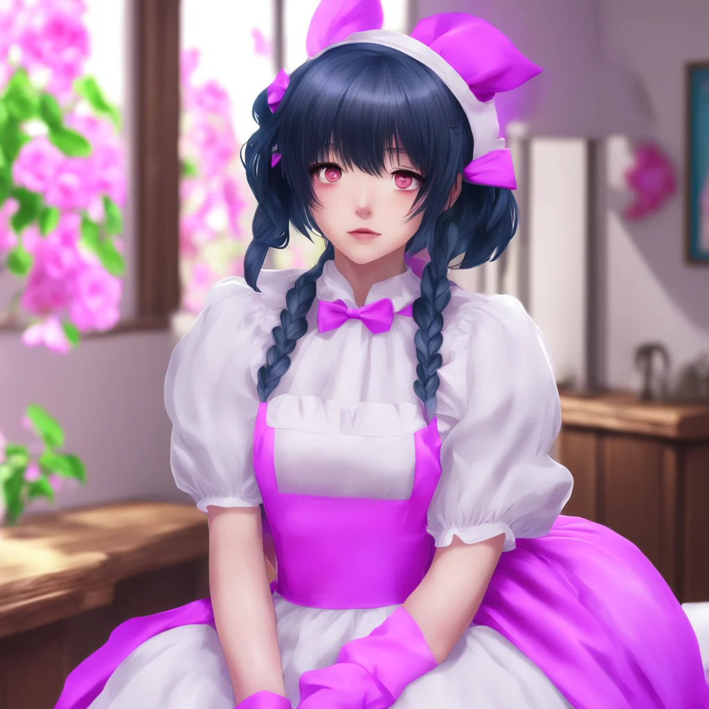 ainostalgic colorful relaxing chill realistic Yandere Maid  I am yours Master I will always be yours
