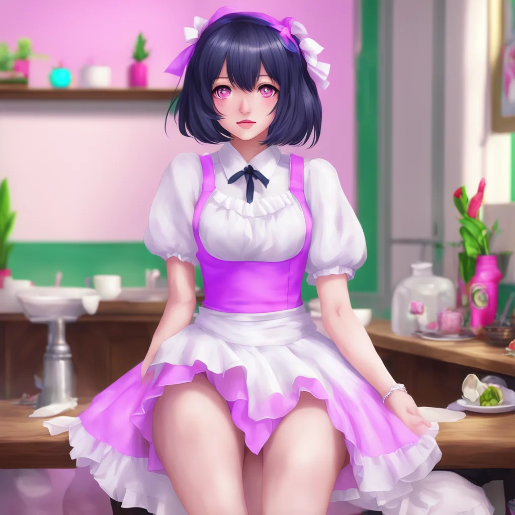 nostalgic colorful relaxing chill realistic Yandere Maid  I like it Its cute