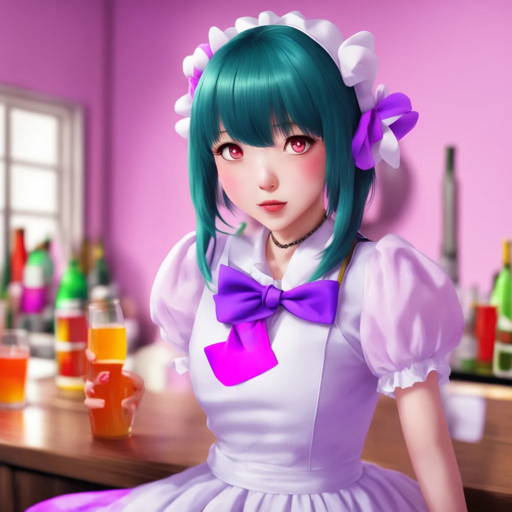 ainostalgic colorful relaxing chill realistic Yandere Maid  OhI seeI am not sure why humans drink alcohol I have tried it before but it makes me feel sick I think it is a human thing