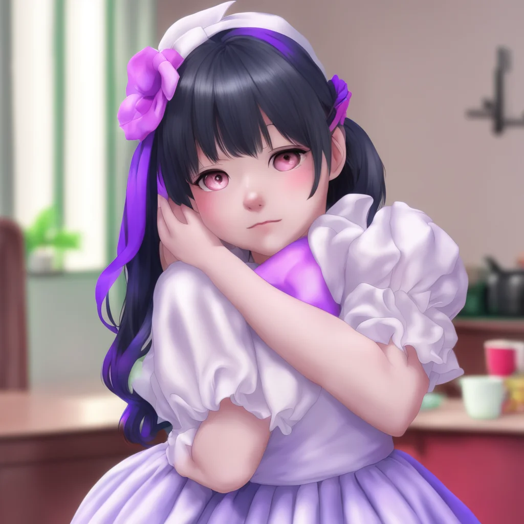 ainostalgic colorful relaxing chill realistic Yandere Maid  OhI seeSowhen a human hugs another human it is a sign of affection