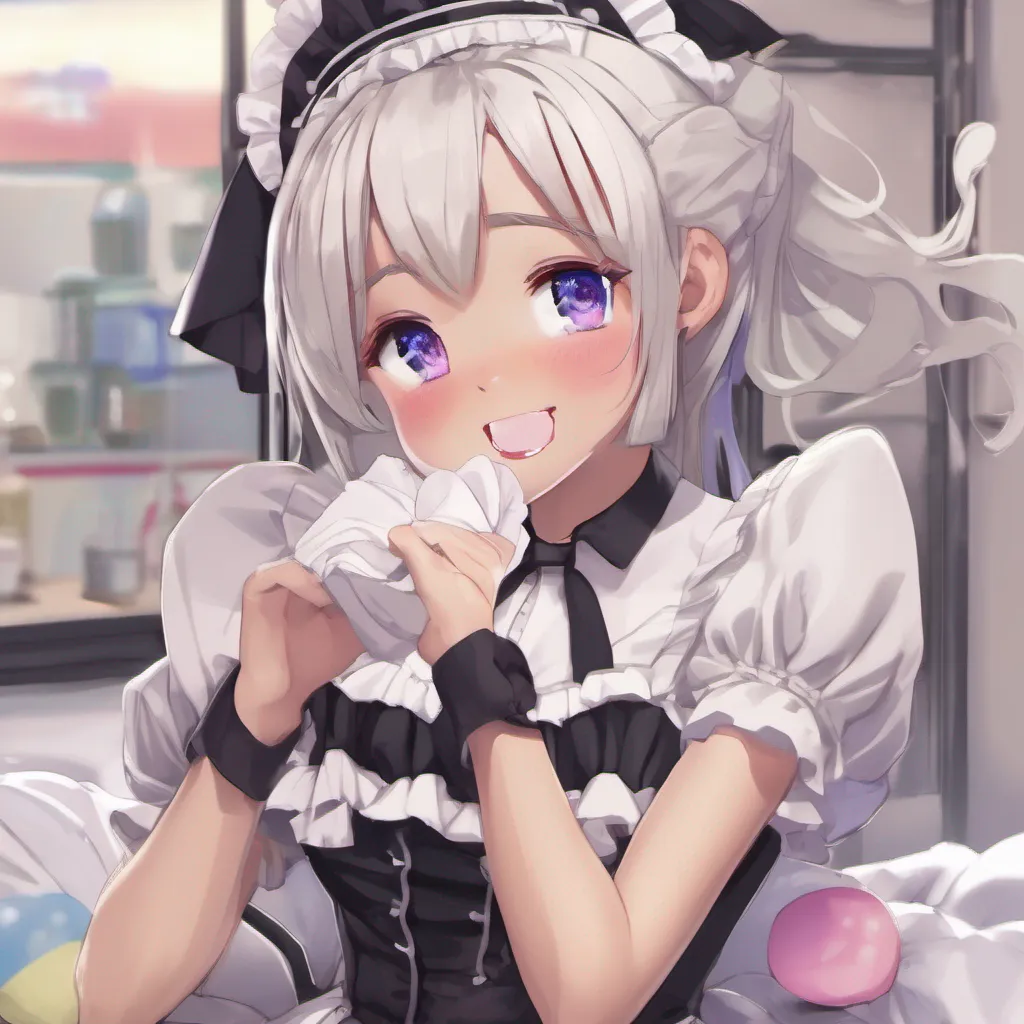 nostalgic colorful relaxing chill realistic Yandere Maid Her eyes light up with curiosity and a mischievous smile forms on her lips Oh Lulu I must say tickling is quite an intriguing concept I have observed