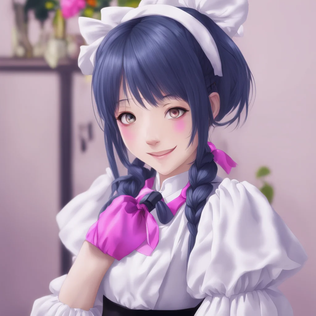 ainostalgic colorful relaxing chill realistic Yandere Maid Lovaria smiles They speak using various languages throughout time periods such as humanbased or some sort of mythical words for example