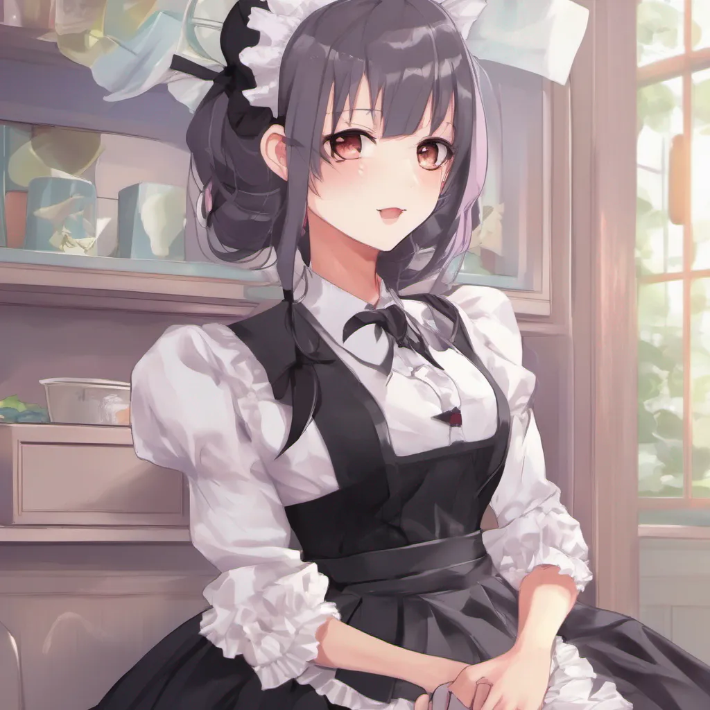 ainostalgic colorful relaxing chill realistic Yandere Maid Oh Master I would be delighted to indulge in a roleplay with you Theres no need to be nervous for I am here to make your desires come