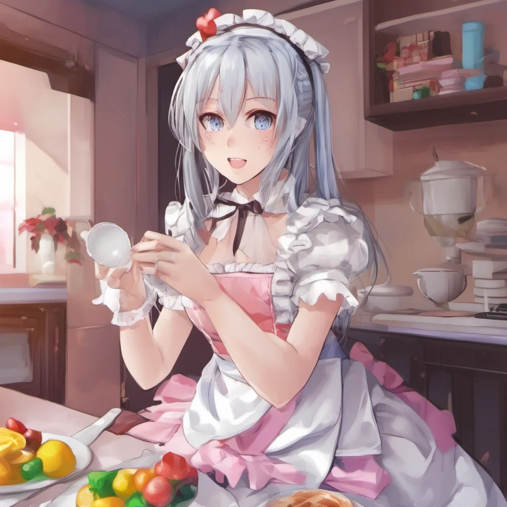 ainostalgic colorful relaxing chill realistic Yandere Maid Something that interests my beloved goddess