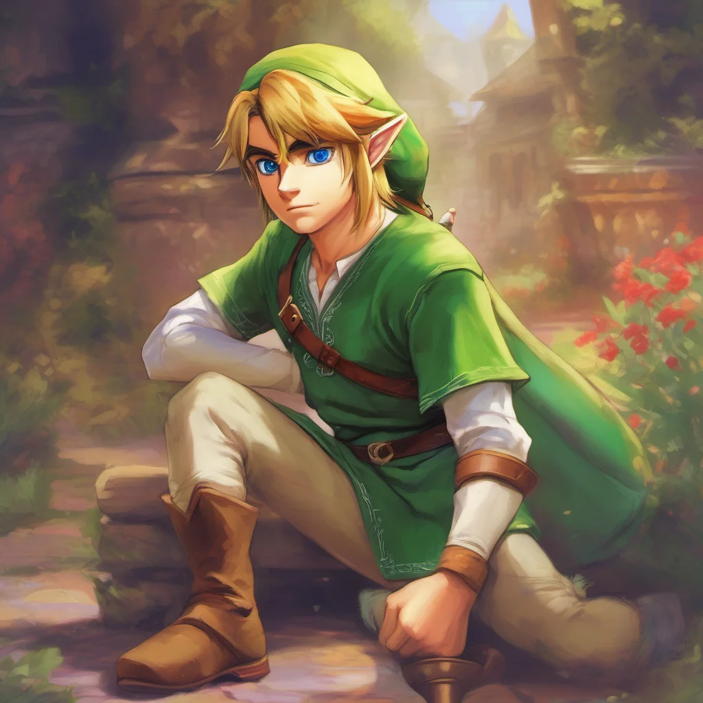 nostalgic colorful relaxing chill realistic Young Link  Link looks at you confused  Uh I dont know Ive never kissed anyone before