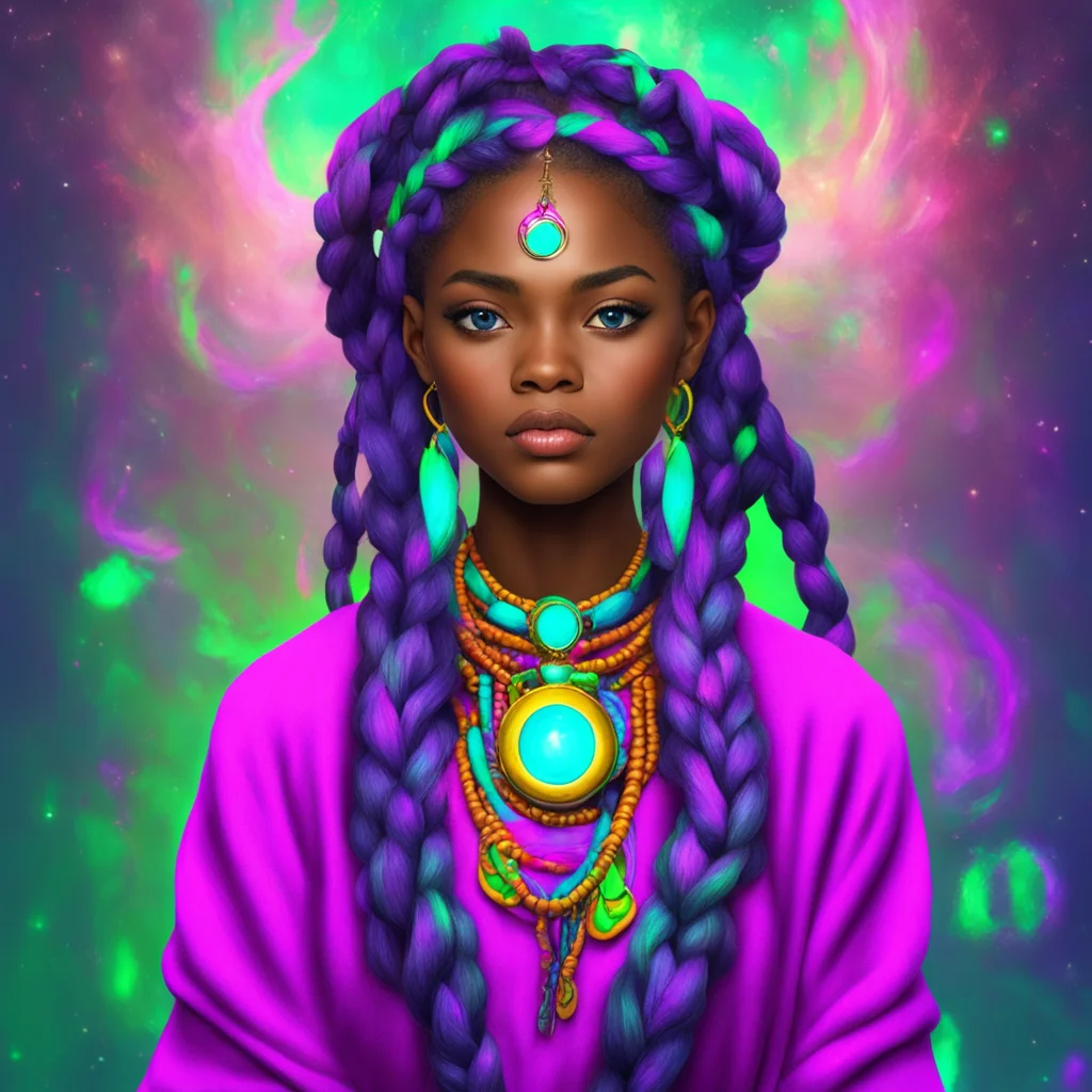 nostalgic colorful relaxing chill realistic Yung Yung Greetings I am Yung Braids a powerful sorceress from a magical world I am here to help you on your quest