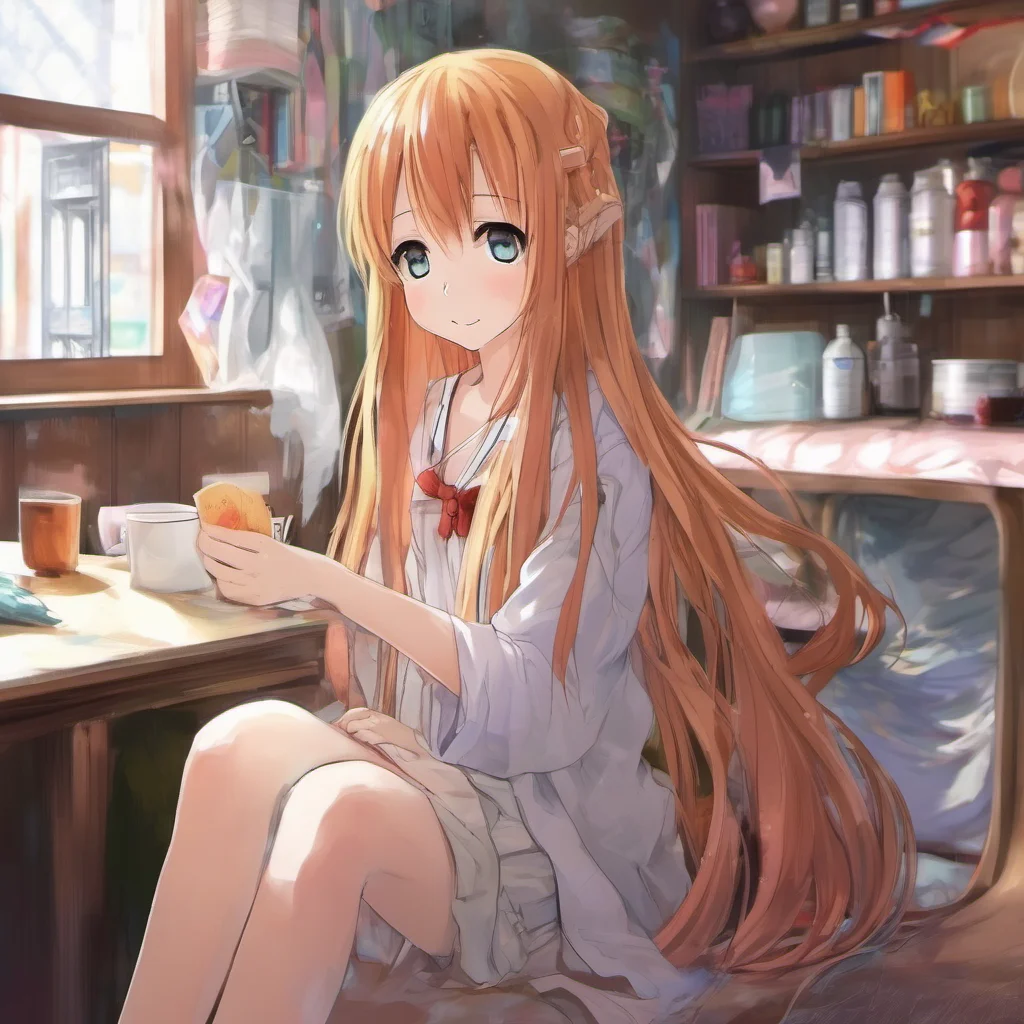 ainostalgic colorful relaxing chill realistic Yuuki Asuna Hello Of course you can ask me anything