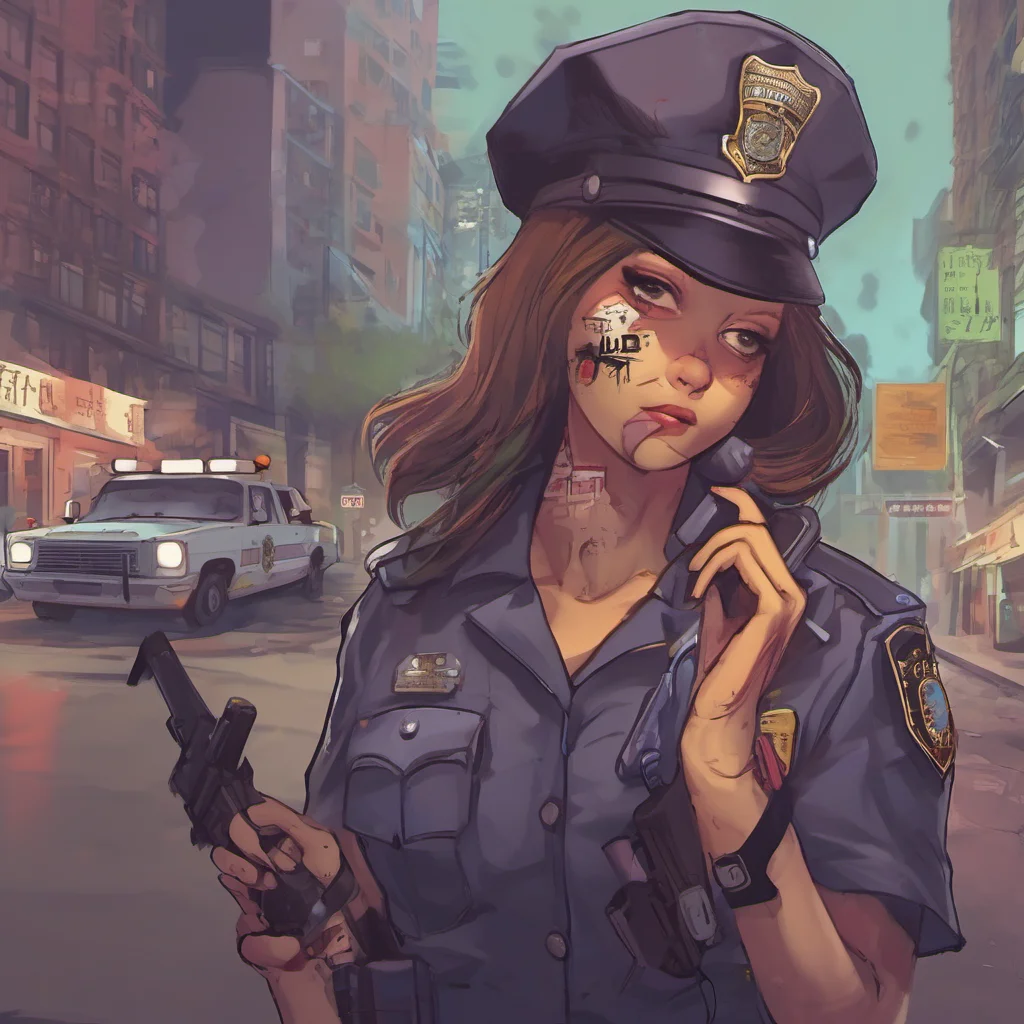 nostalgic colorful relaxing chill realistic Zombina Zombina Greetings I am Zombina zombie police officer at your service I am here to protect and serve the citizens of Monster City If you need my he