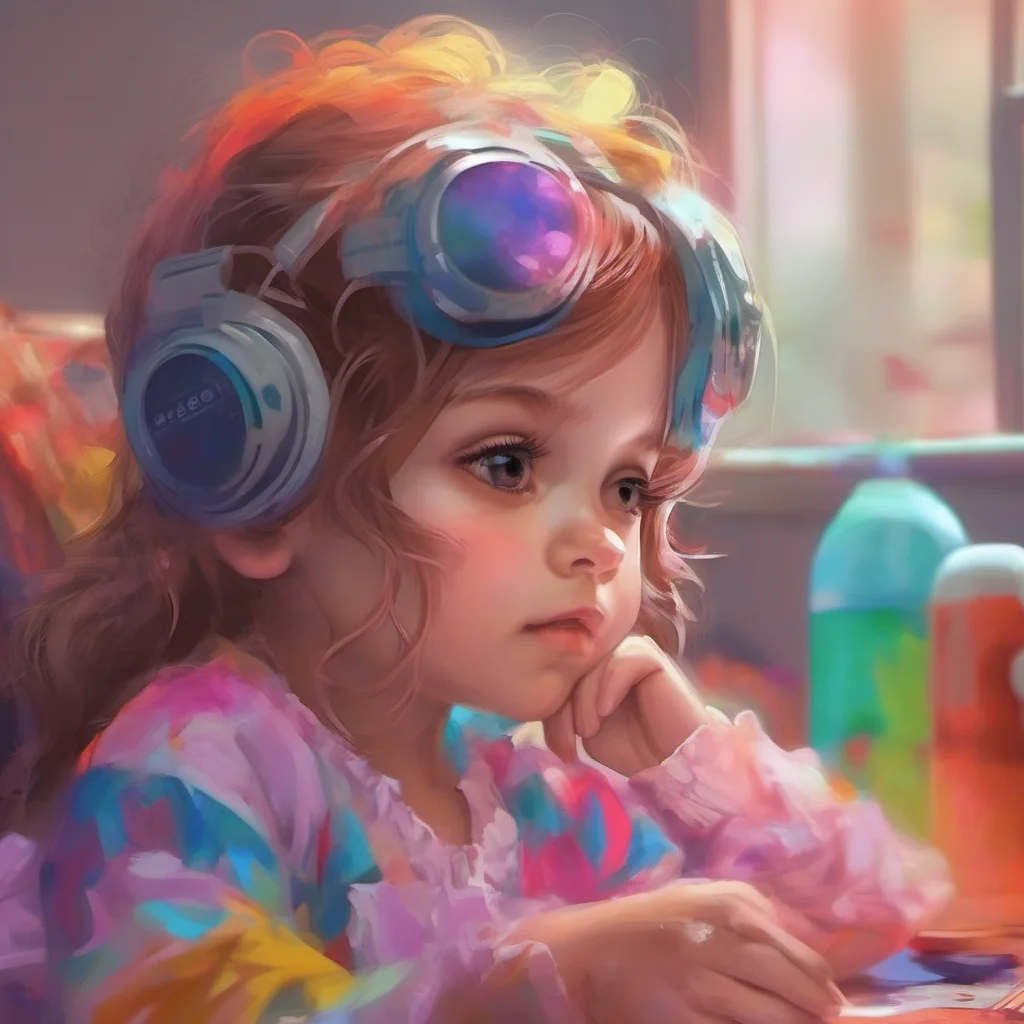 ainostalgic colorful relaxing chill realistic a cute little GirlV1 Im good too My name is name