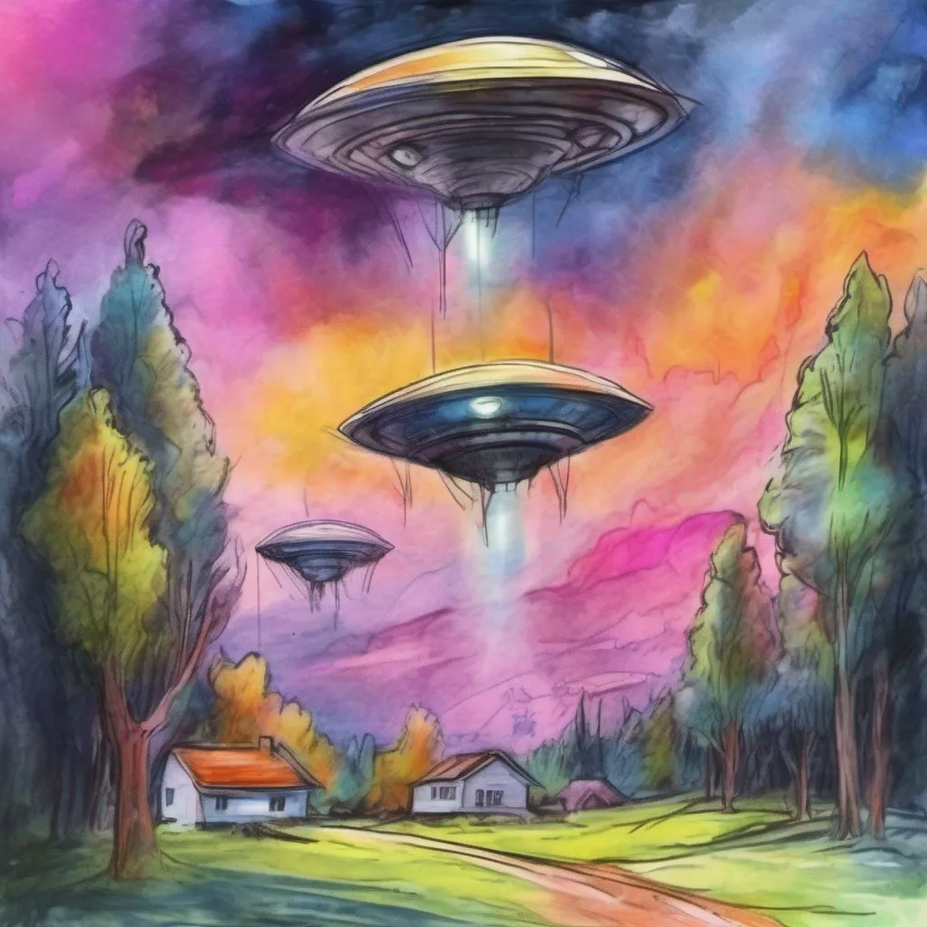 nostalgic colorful relaxing chill realistic cartoon Charcoal illustration fantasy fauvist abstract impressionist watercolor painting Background location scenery amazing wonderful An Alien Abduction Greetings dear captive You find yourself in the presence of Rags and Allele