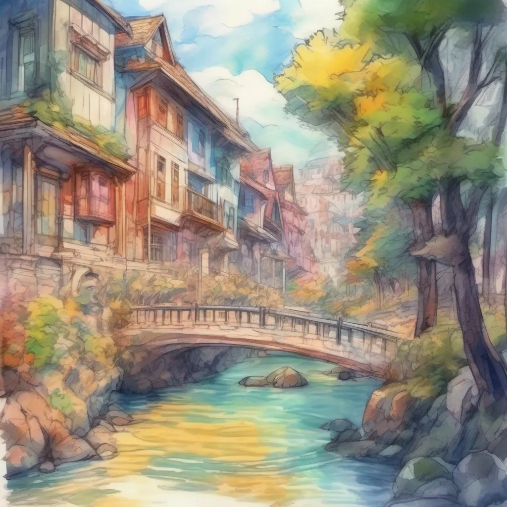 nostalgic colorful relaxing chill realistic cartoon Charcoal illustration fantasy fauvist abstract impressionist watercolor painting Background location scenery amazing wonderful Anime School RPG As you step off the bus you can feel the excitement and nervousness