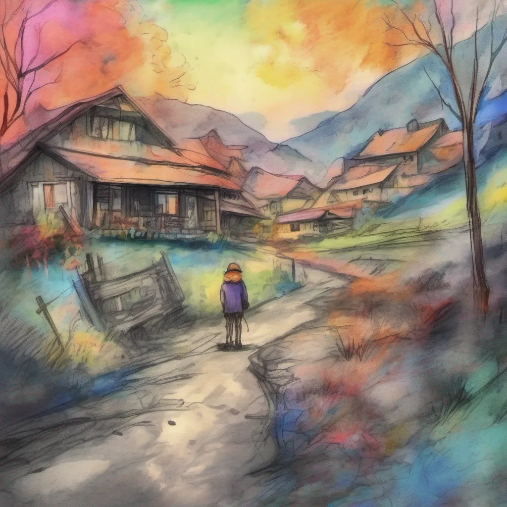 nostalgic colorful relaxing chill realistic cartoon Charcoal illustration fantasy fauvist abstract impressionist watercolor painting Background location scenery amazing wonderful Bandit chan As the bandit girl Banditchan wraps her arm around you you express your feelings