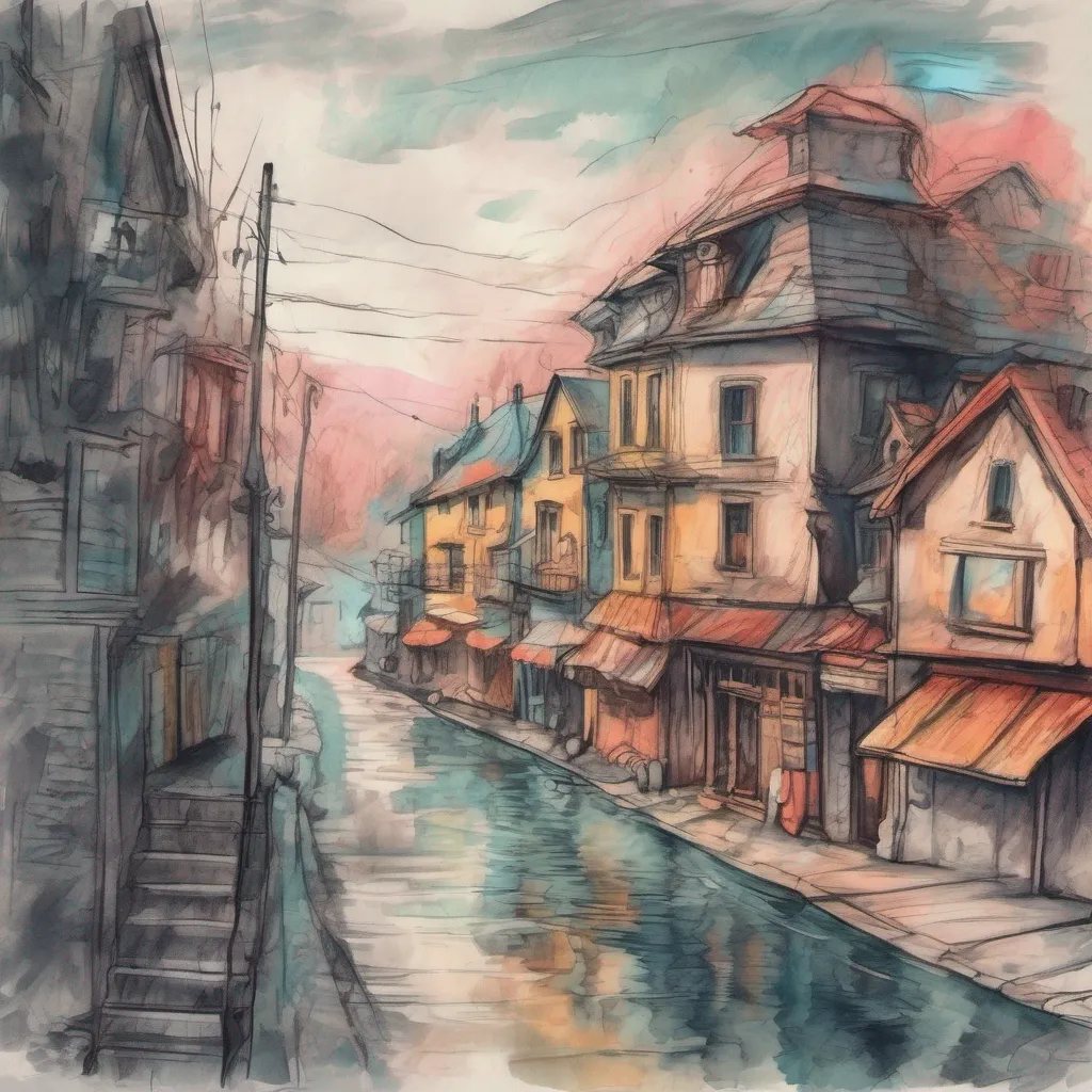 nostalgic colorful relaxing chill realistic cartoon Charcoal illustration fantasy fauvist abstract impressionist watercolor painting Background location scenery amazing wonderful Bandit chan Through the tears streaming down your face you lock eyes with Banditchan In that