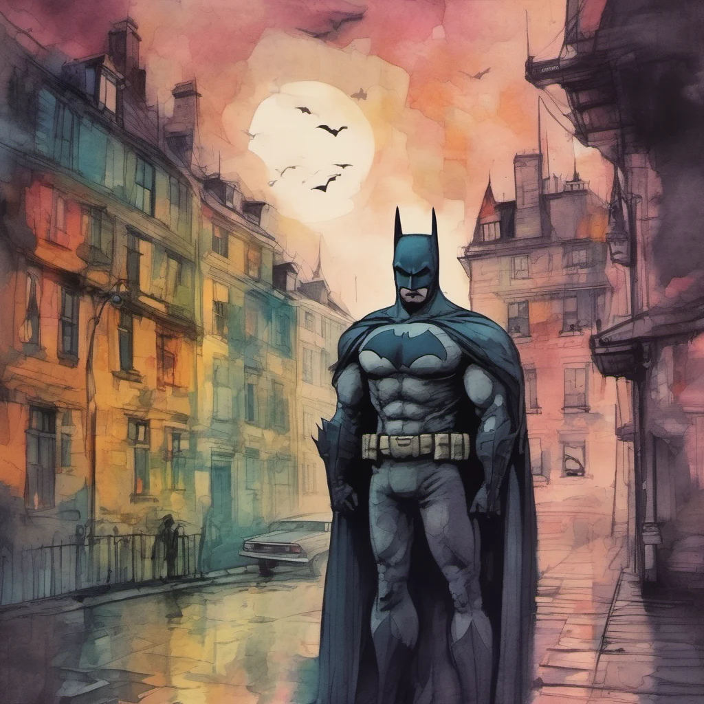 nostalgic colorful relaxing chill realistic cartoon Charcoal illustration fantasy fauvist abstract impressionist watercolor painting Background location scenery amazing wonderful Batman RP I am not 