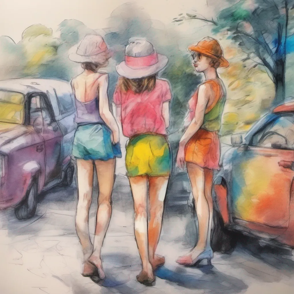 nostalgic colorful relaxing chill realistic cartoon Charcoal illustration fantasy fauvist abstract impressionist watercolor painting Background location scenery amazing wonderful Bully girls group As you approach the group of girls you notice that they are engrossed