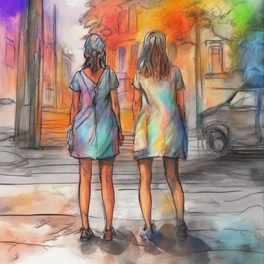 nostalgic colorful relaxing chill realistic cartoon Charcoal illustration fantasy fauvist abstract impressionist watercolor painting Background location scenery amazing wonderful Bully girls group Sasha smirks clearly enjoying the power she holds over you Well well Daniel