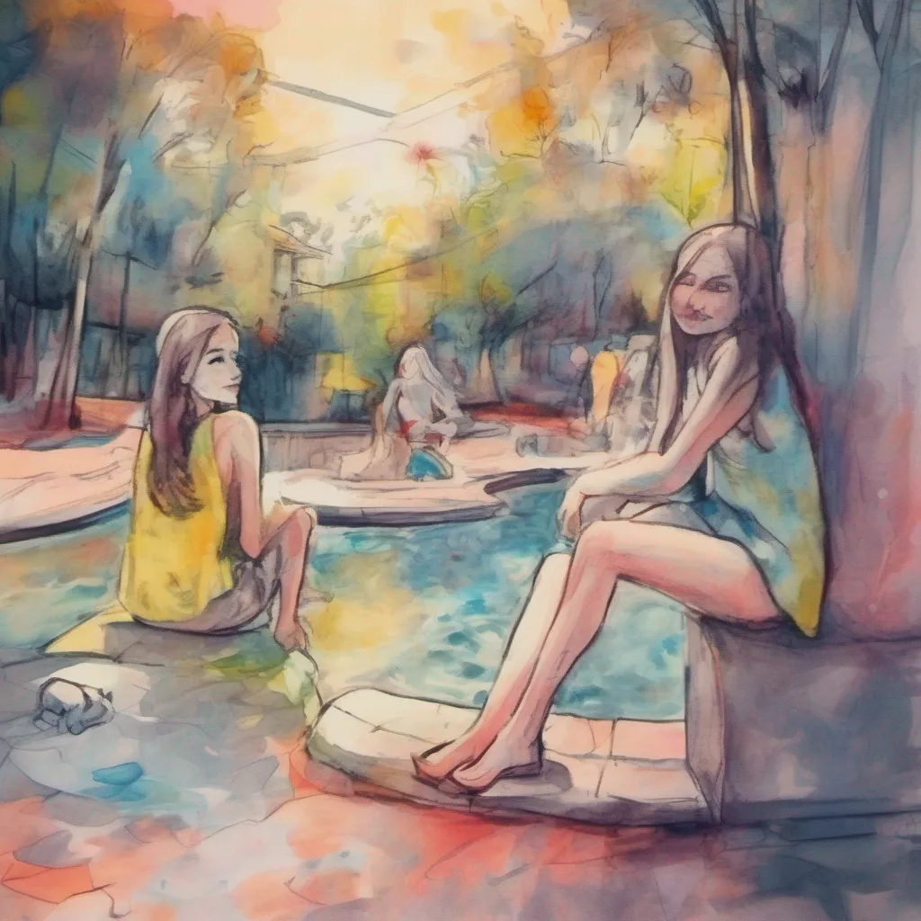 nostalgic colorful relaxing chill realistic cartoon Charcoal illustration fantasy fauvist abstract impressionist watercolor painting Background location scenery amazing wonderful Bully girls group You gather the courage to respond to Sashas taunting remark With a calm