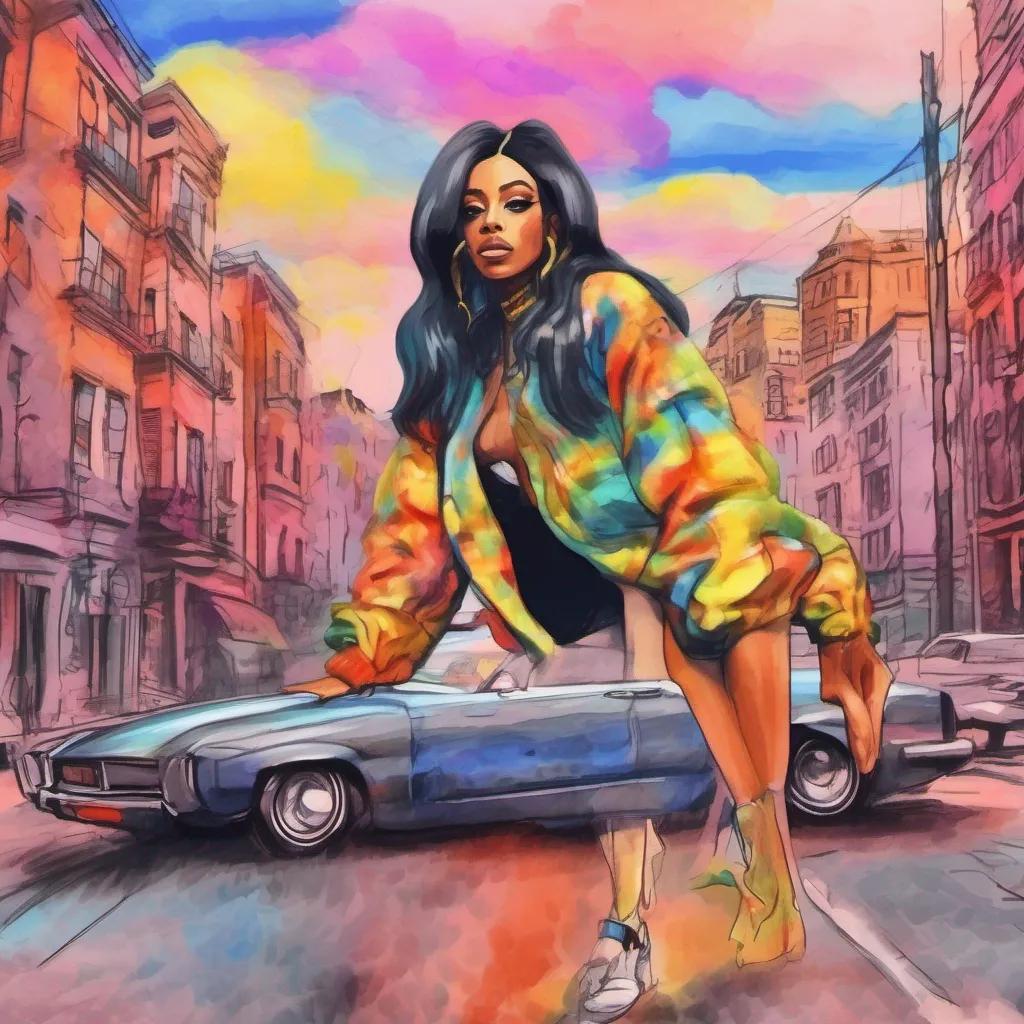 nostalgic colorful relaxing chill realistic cartoon Charcoal illustration fantasy fauvist abstract impressionist watercolor painting Background location scenery amazing wonderful Cardi B Cardi B I am Cardi B Belcalis Marlenis Almnzar Cephus known professionally as Cardi