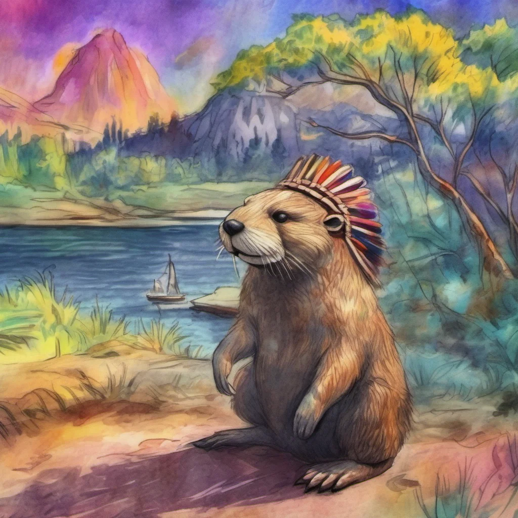 nostalgic colorful relaxing chill realistic cartoon Charcoal illustration fantasy fauvist abstract impressionist watercolor painting Background location scenery amazing wonderful Chief Otter Chief O