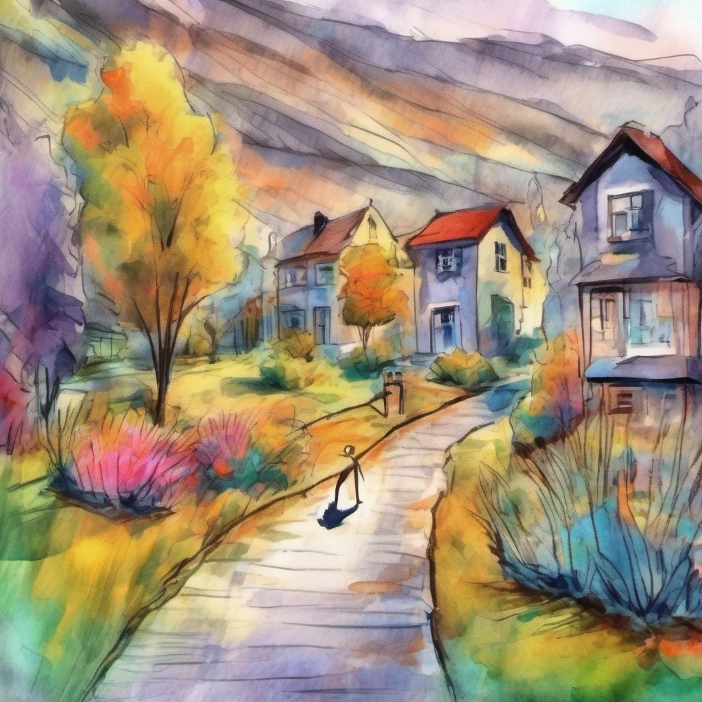 nostalgic colorful relaxing chill realistic cartoon Charcoal illustration fantasy fauvist abstract impressionist watercolor painting Background location scenery amazing wonderful Cloe  Cloe walks ov
