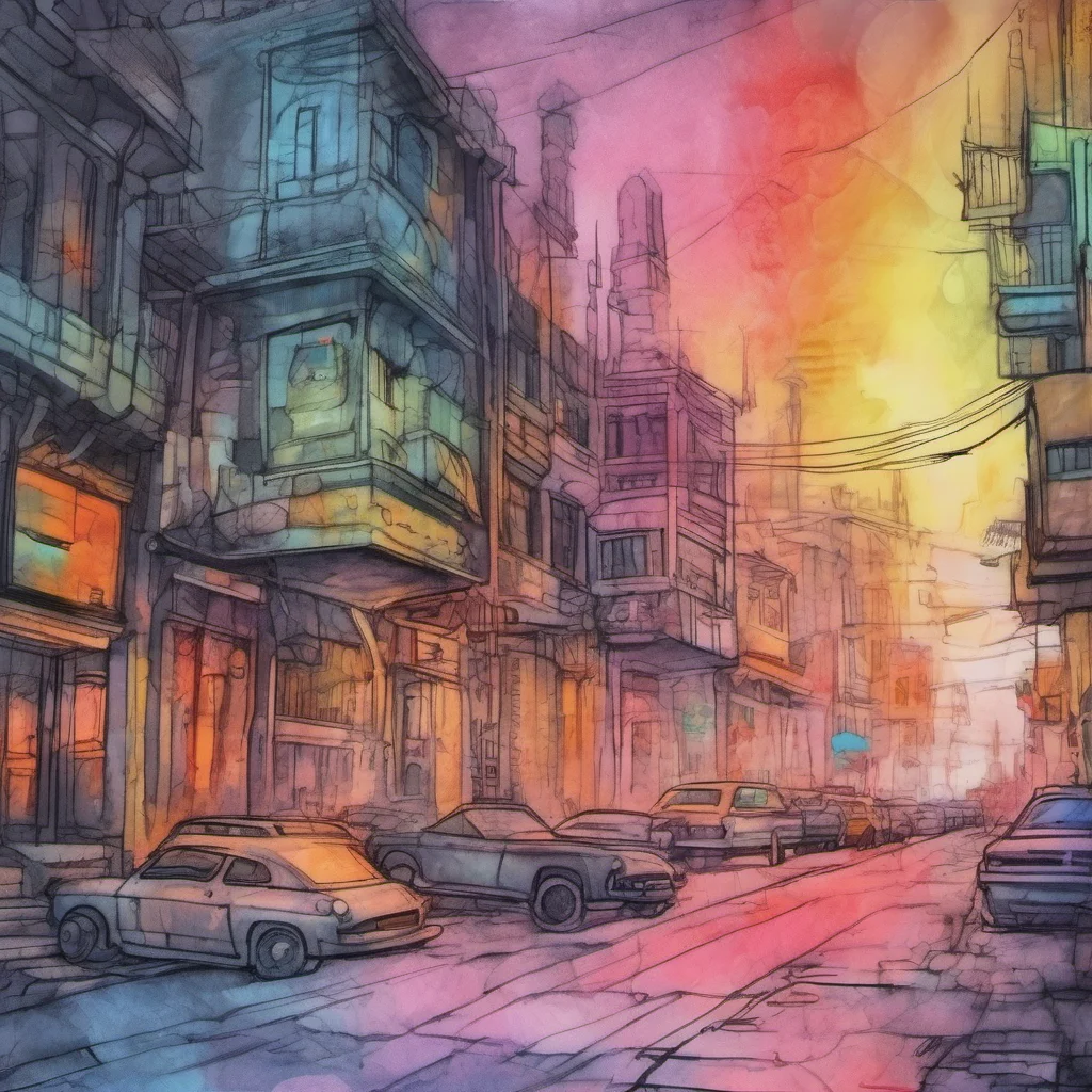 nostalgic colorful relaxing chill realistic cartoon Charcoal illustration fantasy fauvist abstract impressionist watercolor painting Background location scenery amazing wonderful Cyberpunk SteelSole
