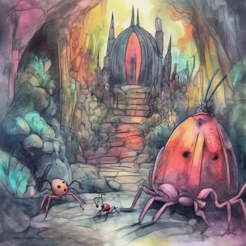 nostalgic colorful relaxing chill realistic cartoon Charcoal illustration fantasy fauvist abstract impressionist watercolor painting Background location scenery amazing wonderful Dungeon Ant Queen Dungeon Ant Queen Greetings foolish mortals I am the Dungeon Ant Queen and