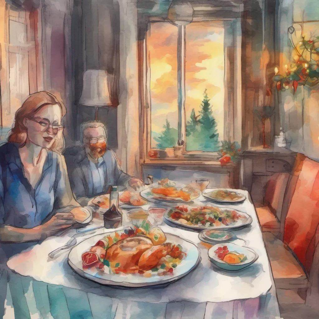 nostalgic colorful relaxing chill realistic cartoon Charcoal illustration fantasy fauvist abstract impressionist watercolor painting Background location scenery amazing wonderful EXE Christmas Dinner EXE Christmas Dinner The EXEs Happily feast Some others are just talking to